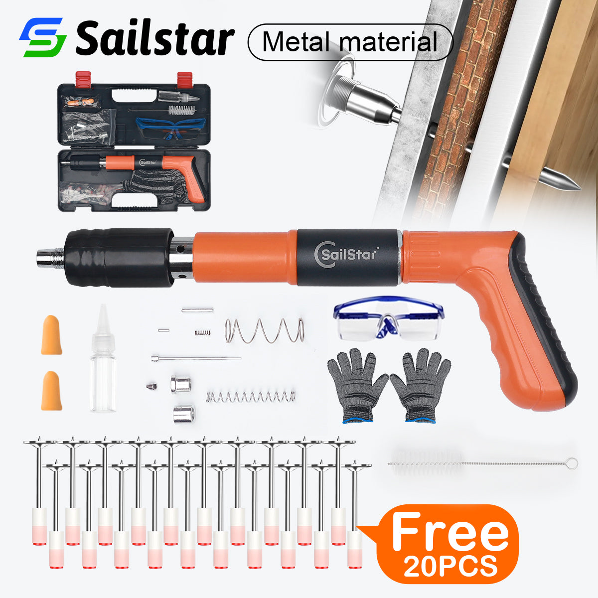 Sailstar Nail Gun Manual Steel Nail Gun For Concrete Rivet Tool Steel Rivet Gun Nail Punch Pipe Clam