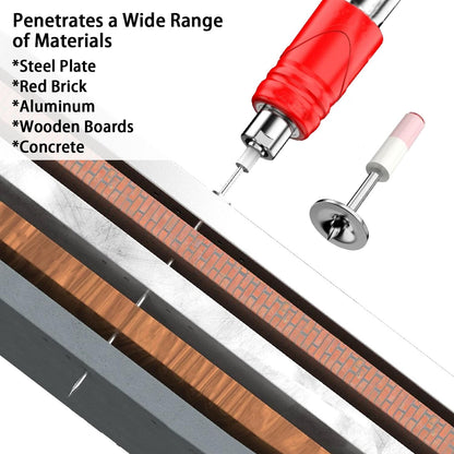 100Pcs Manual Steel Nails Steel Nail Gun Rivet Tool Accessories Nail Ceiling Round Nail fastening