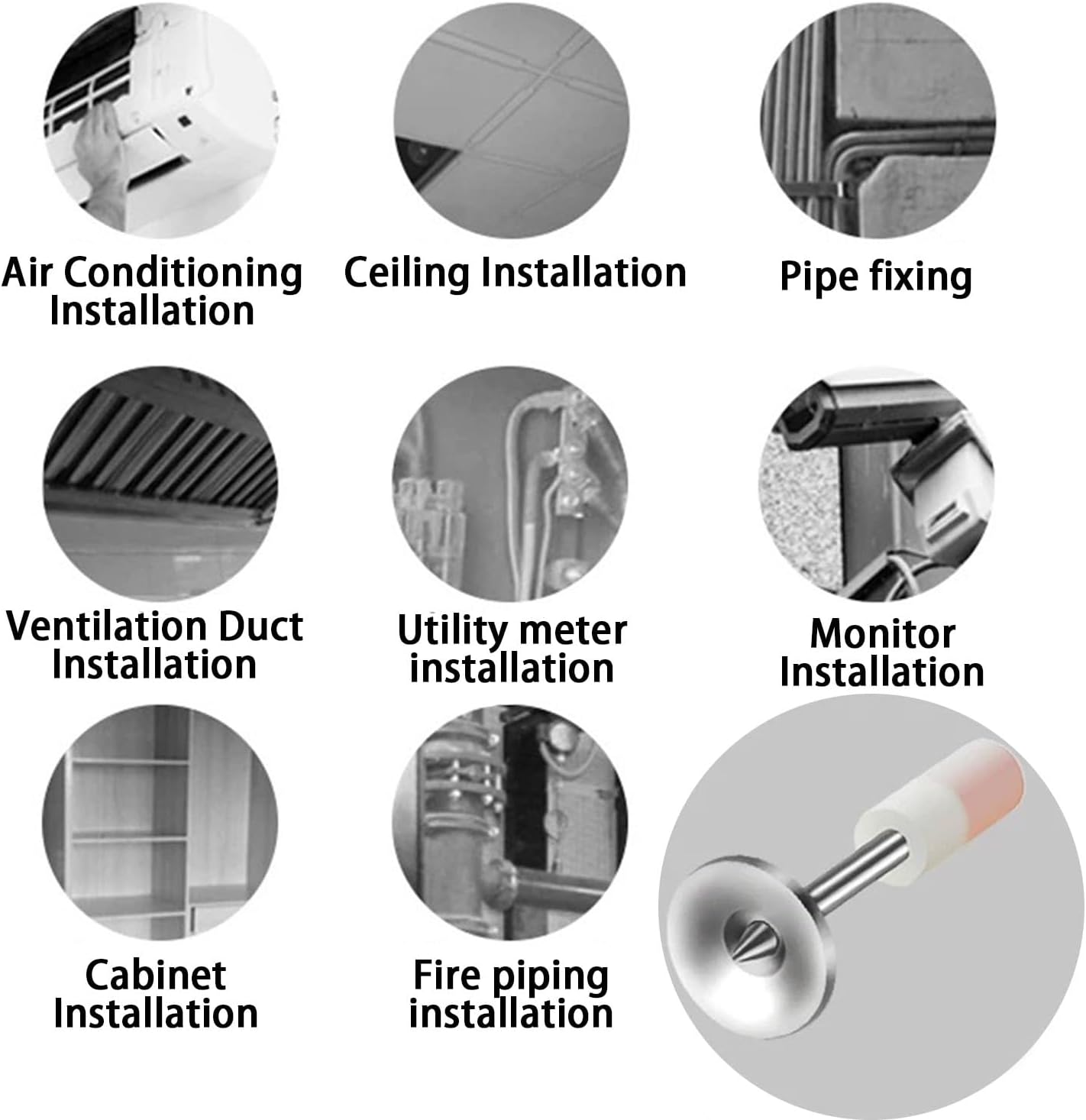 100Pcs Manual Steel Nails Steel Nail Gun Rivet Tool Accessories Nail Ceiling Round Nail fastening