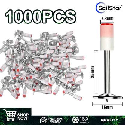 100Pcs Manual Steel Nails Steel Nail Gun Rivet Tool Accessories Nail Ceiling Round Nail fastening